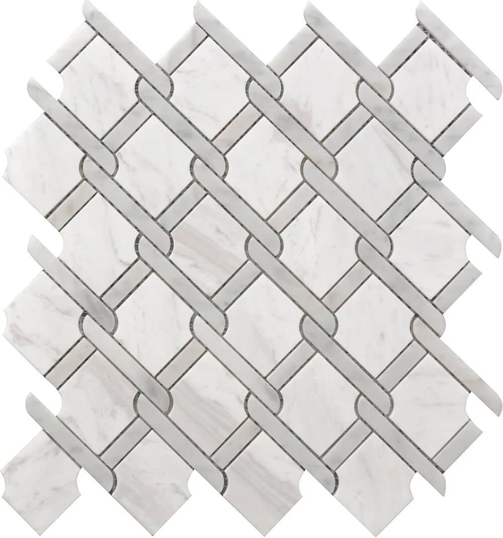 MEDALLION GR MARBLE MOSAIC 12X12