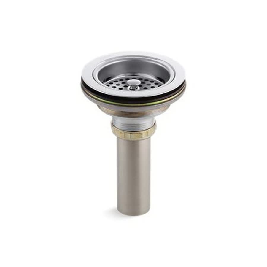 Manual Sink Strainer With Tailpiece, Duostrainer® Solid Brass, Polished Chrome