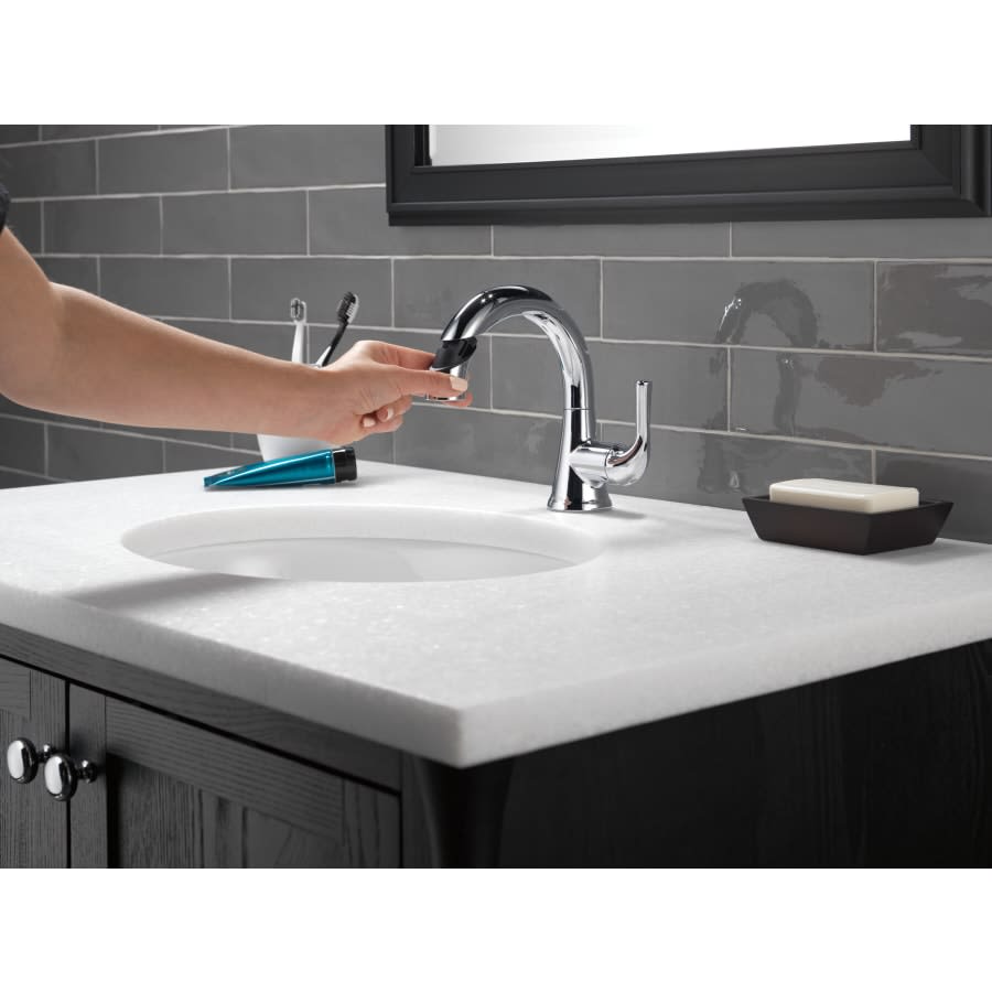 Kayra 1.2 GPM Single Hole Pull-Down Bathroom Faucet with 15-3/4" Hose and Pop-Up Drain Assembly