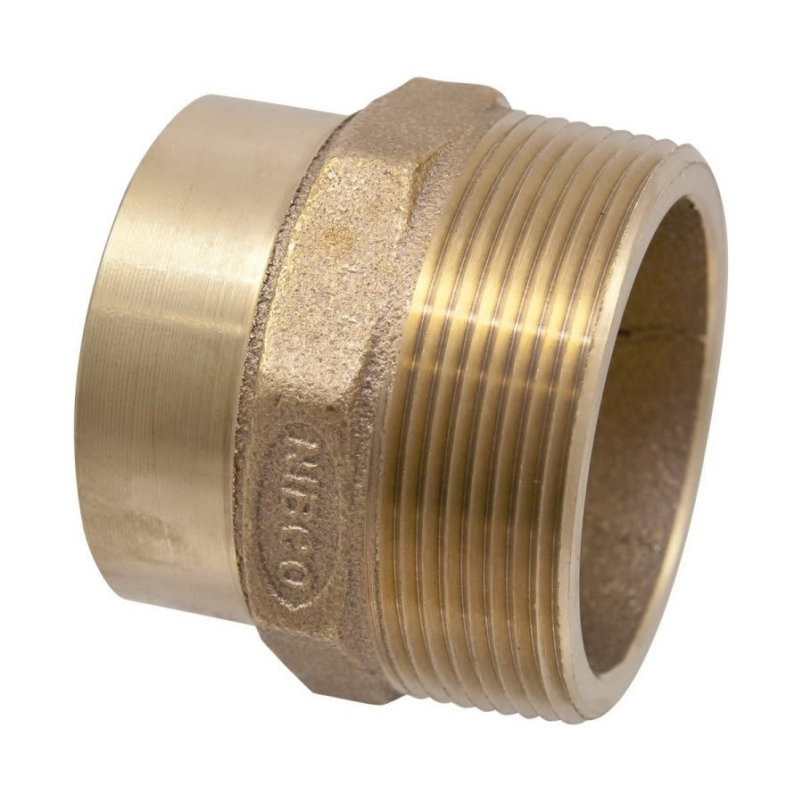 DWV Male Adapter, 1-1/2 in, Fitting x MNPT, Cast Copper