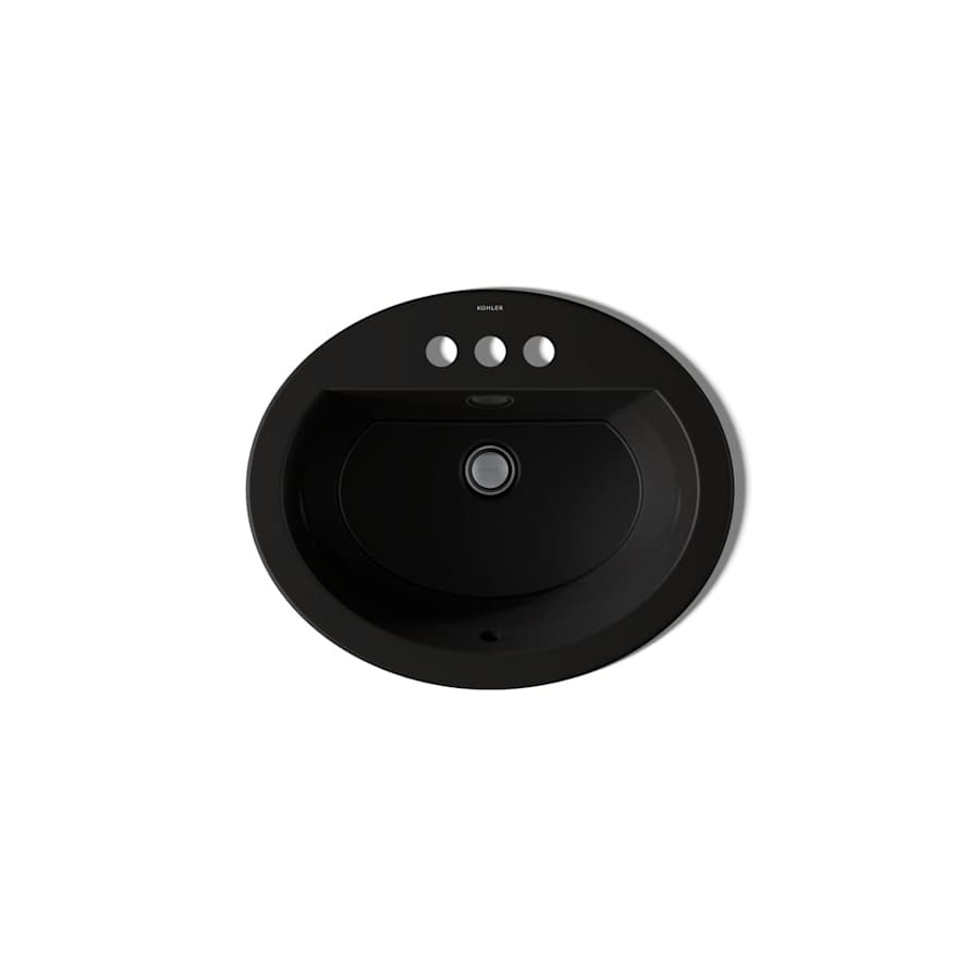 Bryant 20-1/8" Oval Vitreous China Drop In Bathroom Sink with Overflow and 3 Faucet Holes at 4" Centers