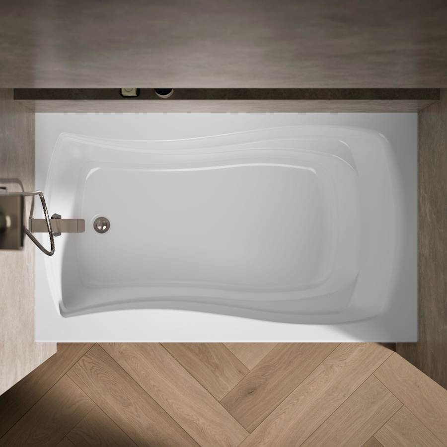 Mariposa Collection 60" Three Wall Alcove Soaking Bath Tub with Left Hand Drain, Apron, Tile Flange and Textured Bottom