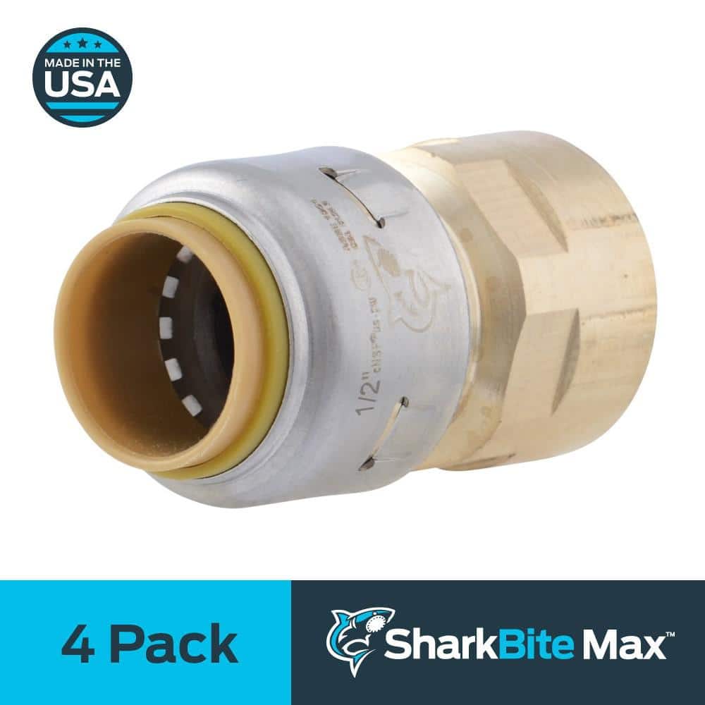 Max 1/2 in. Push-to-Connect x FIP Brass Adapter Fitting Pro Pack (4-Pack)