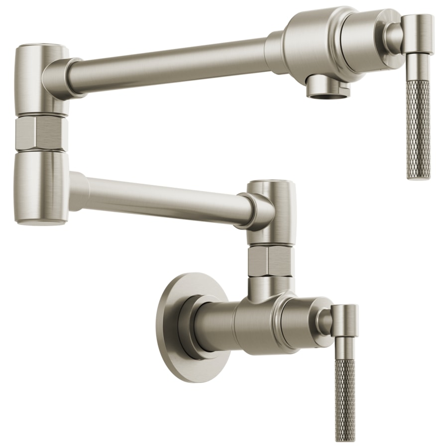 Litze 4 GPM Wall Mounted Double Handle Pot Filler with Knurled Handles - Limited Lifetime Warranty