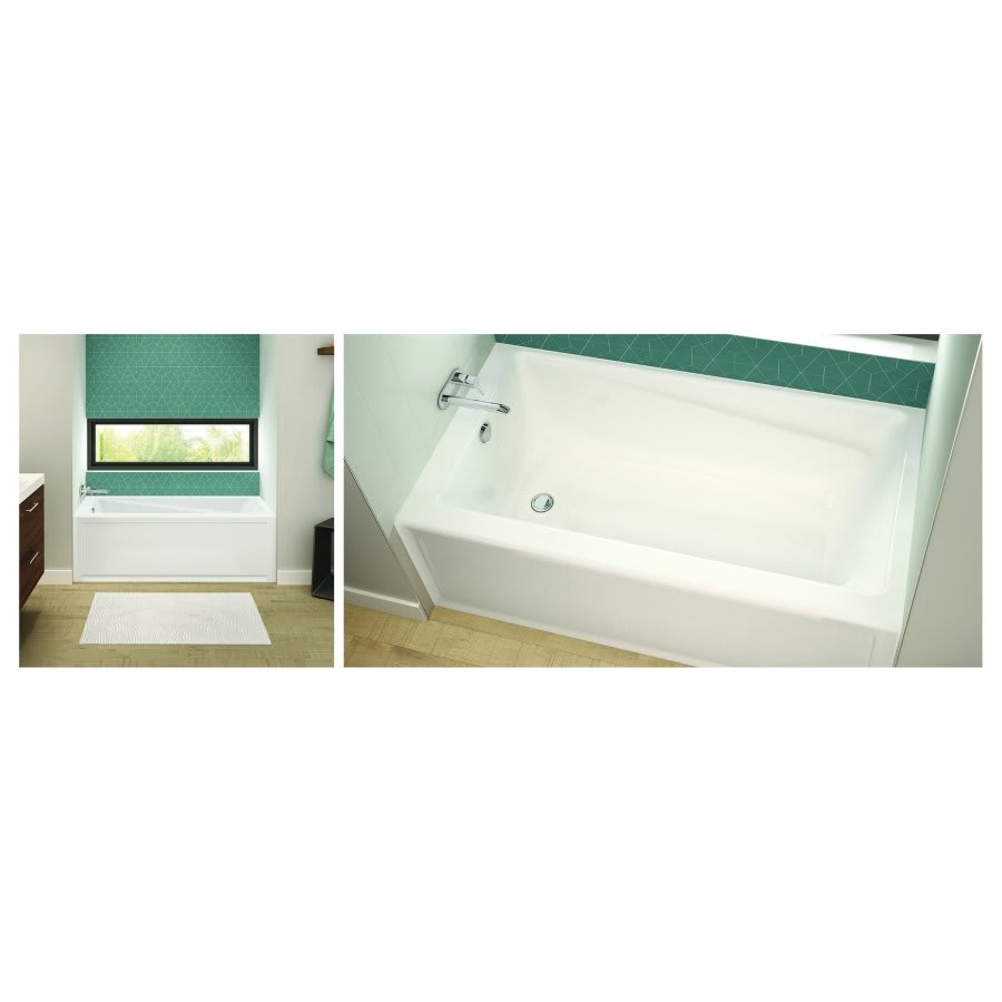 Exhibit Alcove Tub, 60 x 32 x 18 in, Left Hand Drain, White