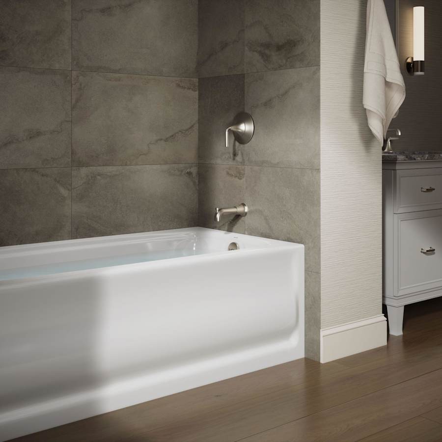 Bancroft Collection 60" Three Wall Alcove Soaking Bath Tub with Right Hand Drain