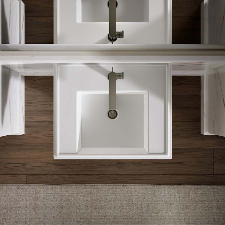 Tresham 24" Pedestal Fireclay Bathroom Sink with Single Faucet Hole Drilled and Overflow - Less Drain Assembly