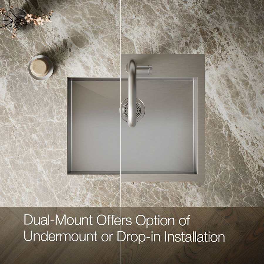 Vault 25" Single Basin Top-Mount/Under-Mount 18-Gauge Stainless Steel Kitchen Sink with SilentShield