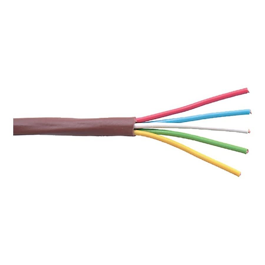 Thermostat Wire, 18 AWG, 5-Wire, 250 ft L, Brown