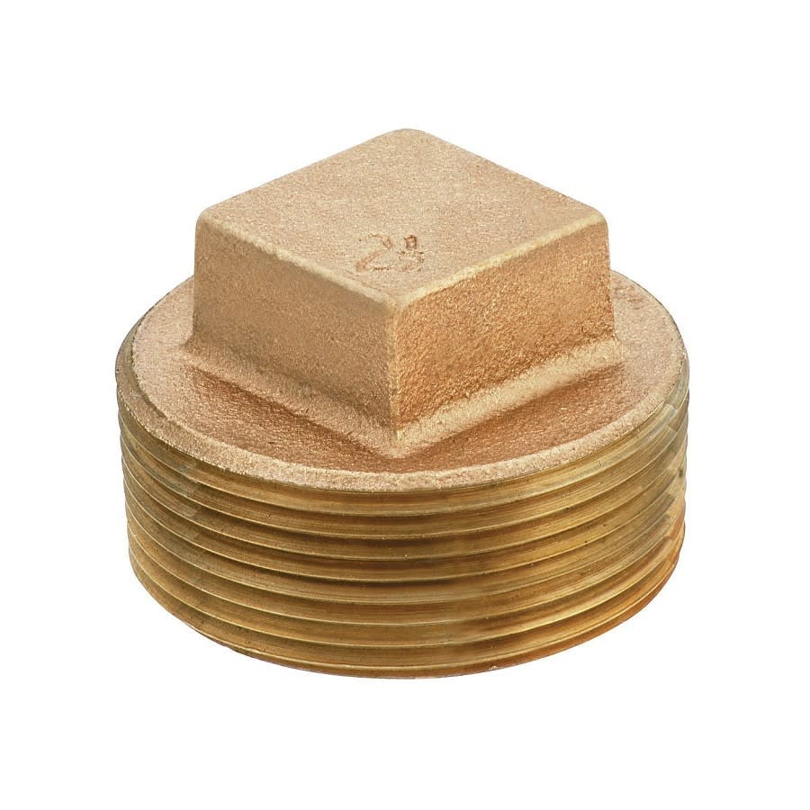 Plug, 2-1/2 in, MNPT, Lead Free Brass, Rough Brass