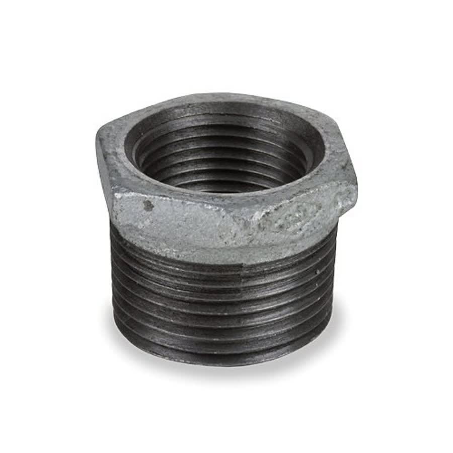 Hex Head Bushing, 3/8 x 1/8 in, MNPT x FNPT, 150 lb, Malleable Iron, Galvanized