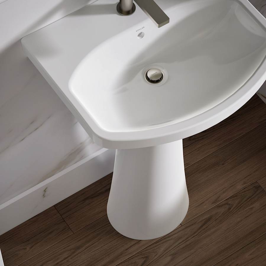 Cimarron 21" Pedestal Bathroom Sink with 1 Hole Drilled and Overflow