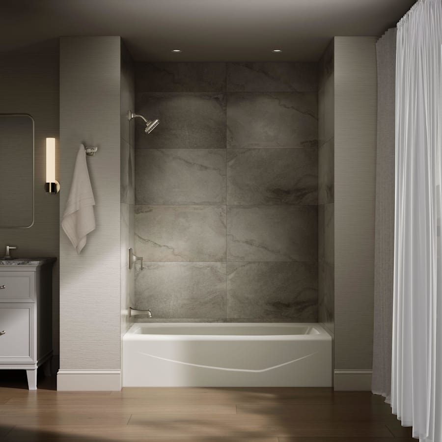 Villager Collection 60" Three Wall Alcove Cast Iron Three Wall Alcove Soaking Bath Tub with Left Hand Drain