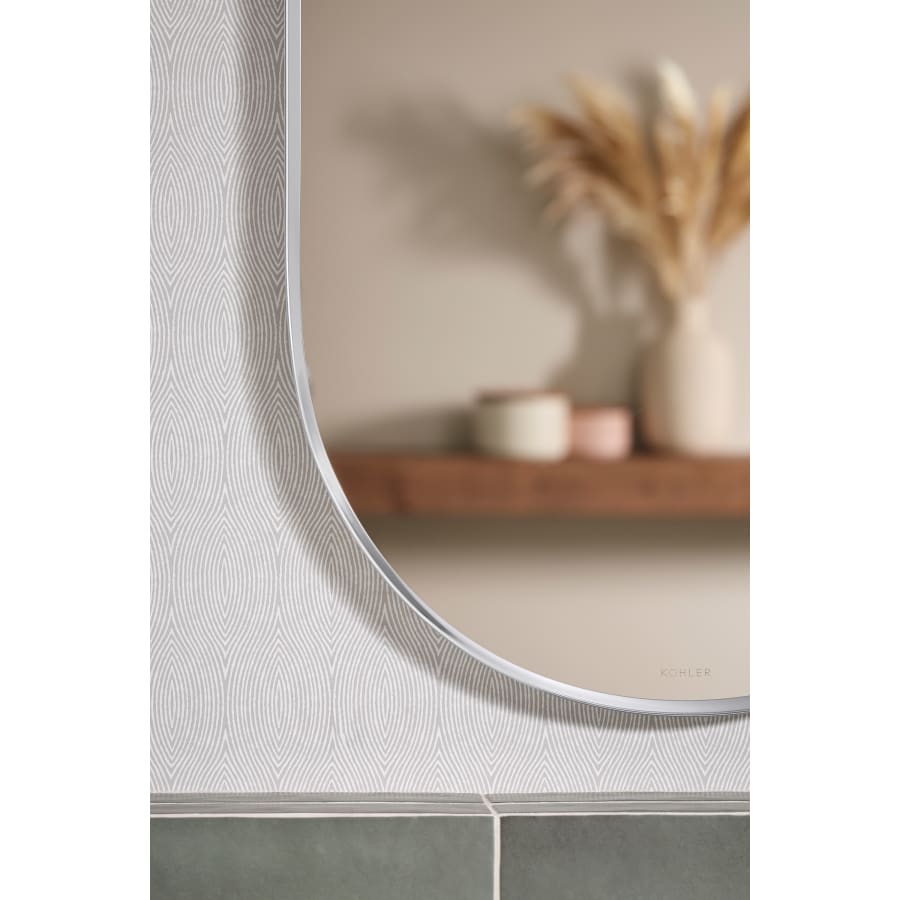 Essential 20-1/16" W x 40-1/16" H Modern Oval Framed Bathroom Wall Mirror
