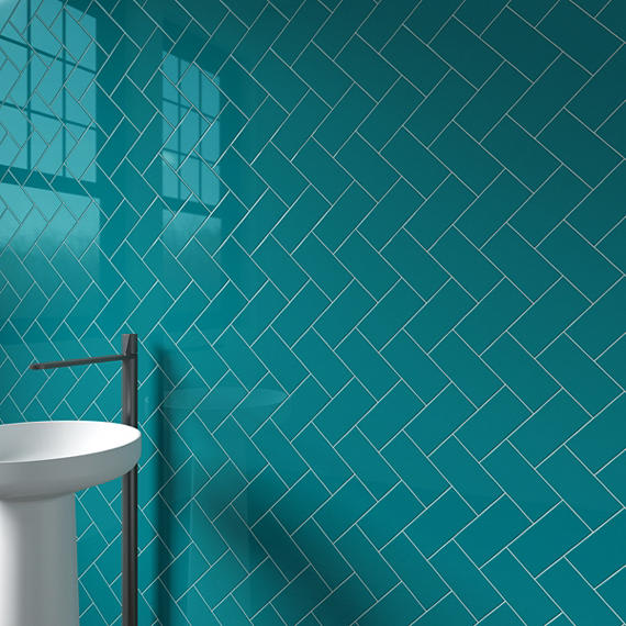 Color Wheel Classic Ocean Blue Square 6X6 Glossy