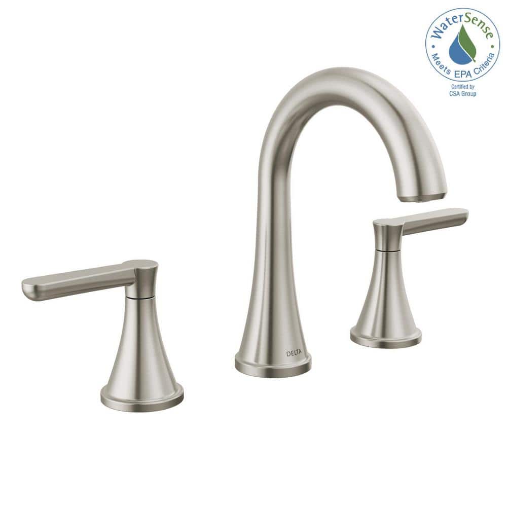 Greydon 8 in. Widespread Double Handle Bathroom Faucet in Spotshield Brushed Nickel