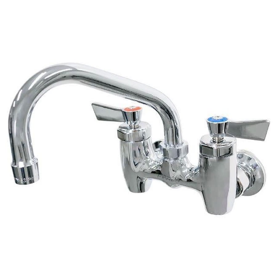 Kitchen Faucet, Wall Mount, ADA, 2 Lever Handles, 2-Hole, Polished Chrome