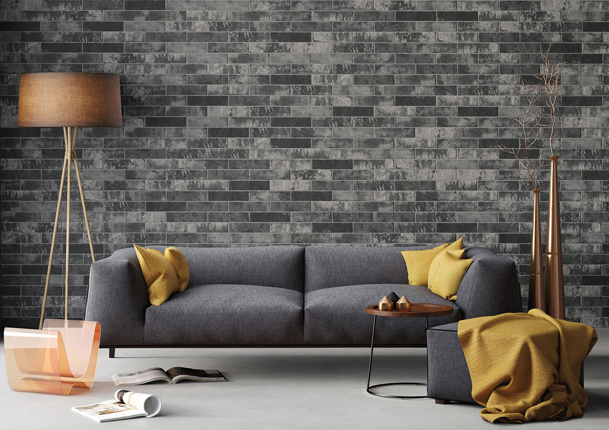 Brickstone Charcoal Brick Wall Tile