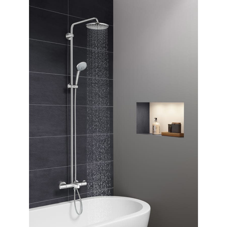 Euphoria Double Handle Thermostatic Shower System 57-15/16" Center to Center With Tub Filler - Less Shower Head and Handshower