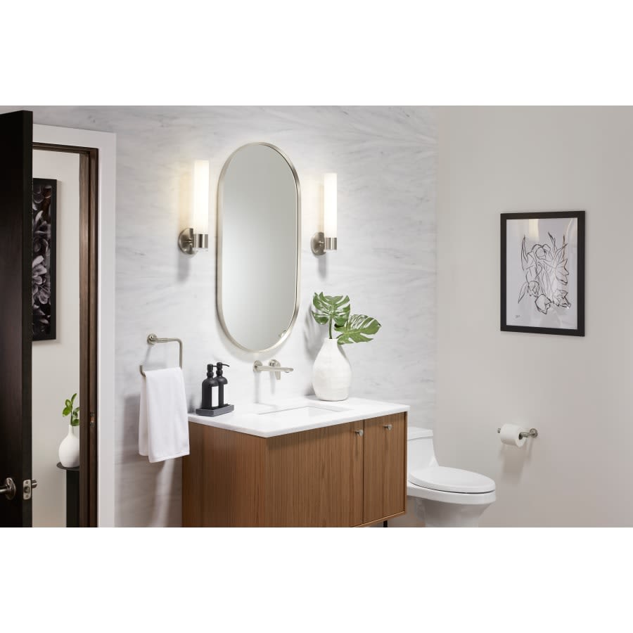 Essential 20-1/16" W x 40-1/16" H Modern Oval Framed Bathroom Wall Mirror