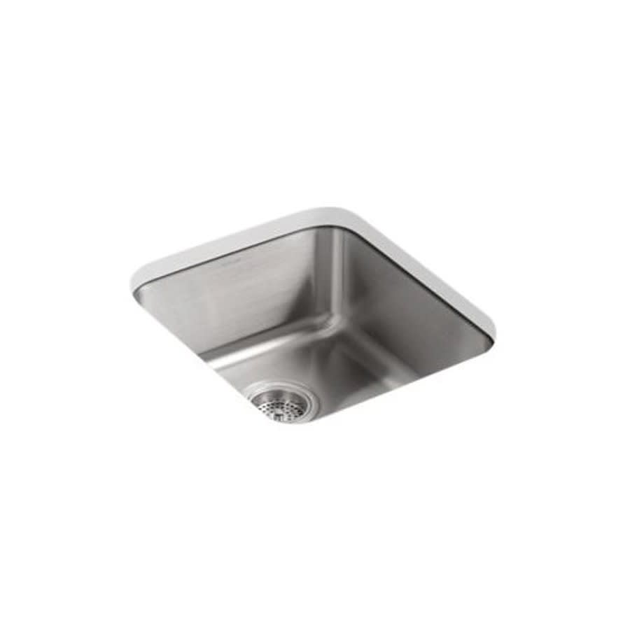 Undertone® Single Bowl Kitchen Sink, Under Mount, 15-3/4 x 17-1/2 in, 7-1/2 in Bowl Depth, 18 ga Satin Steel, Stainless