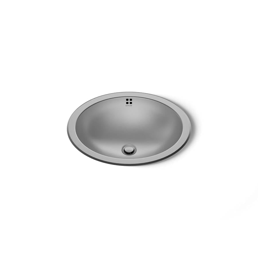 Bachata 16-11/16" Oval Stainless Steel Undermount Bathroom Sink with Overflow