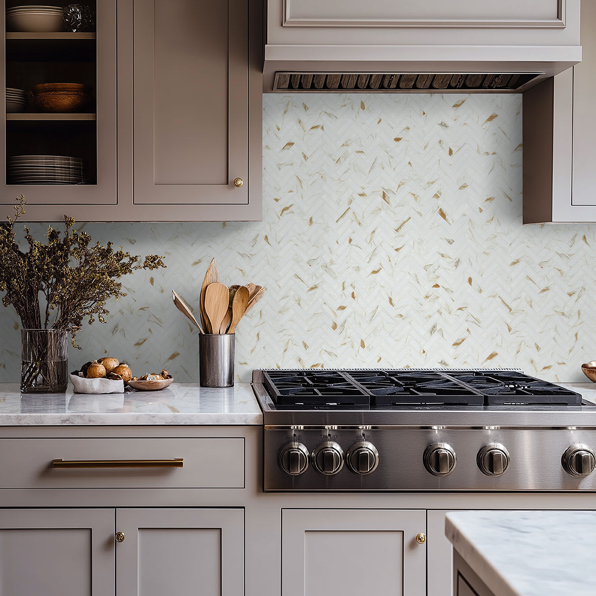Calacatta Gold Matte Herringbone