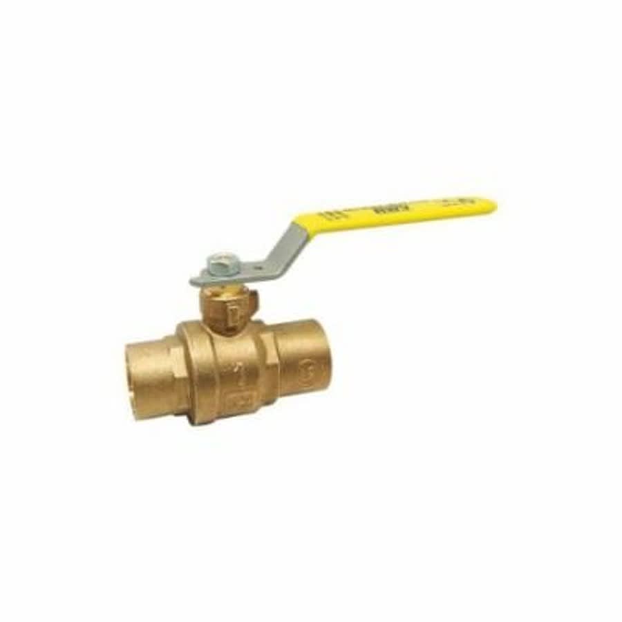 2-Piece Ball Valve, 1 in, C, Full Port, Plated Brass Ball, Brass