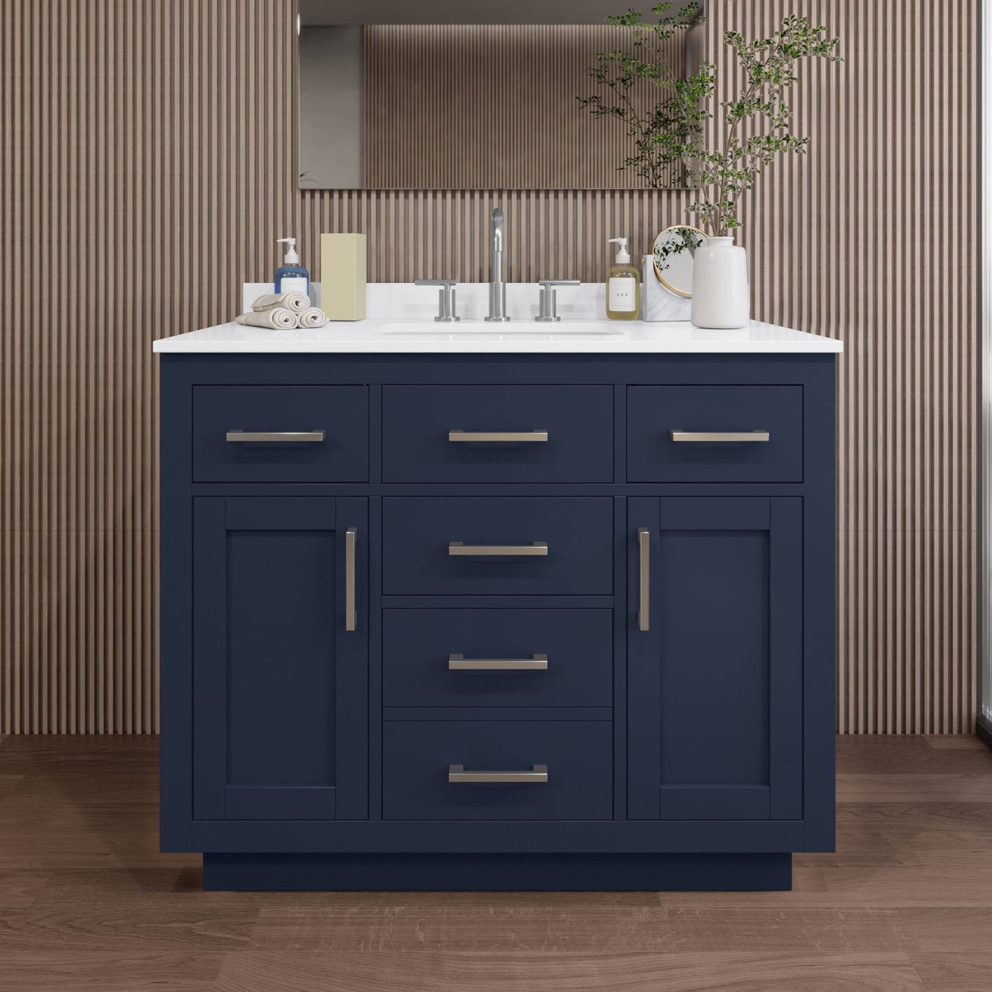 Beckett Single Bathroom Vanity with Toe Kick - 42W x 35H x 22D