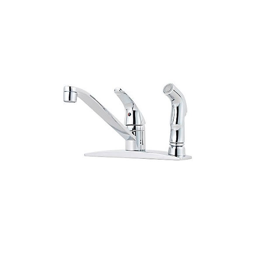 Pfirst Series™ Kitchen Faucet, Deck Mount, ADA, 1 Lever Handle, 3-Hole, Polished Chrome