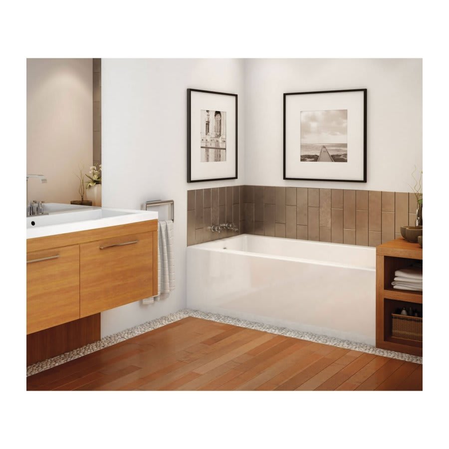 Rubix Alcove Tub, 60 x 32 x 18 in, Right Hand Drain, White