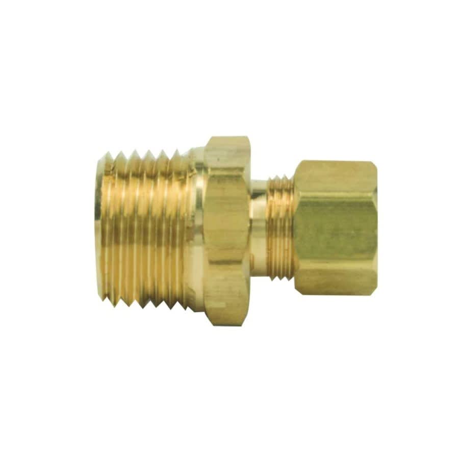 Union, 3/8 x 1/2 in, Comp x MNPT, Brass, Rough Brass, Domestic