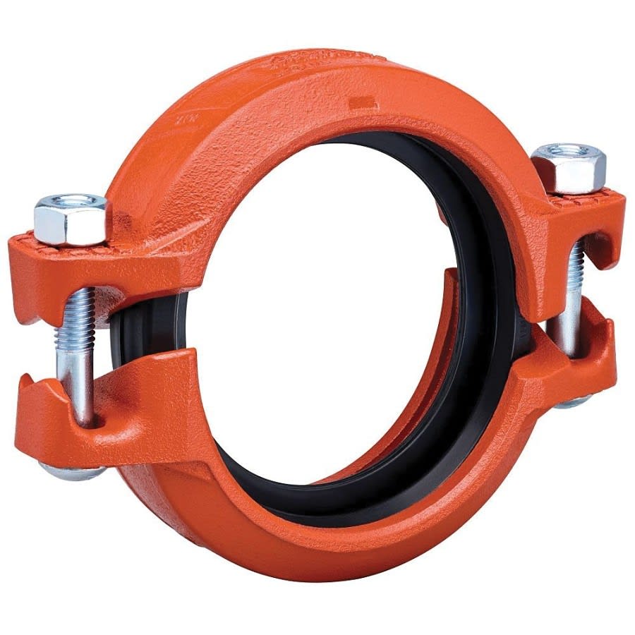 Rigid Coupling, 12 in, Groove, Ductile Iron, SCH 10, Enamel Painted