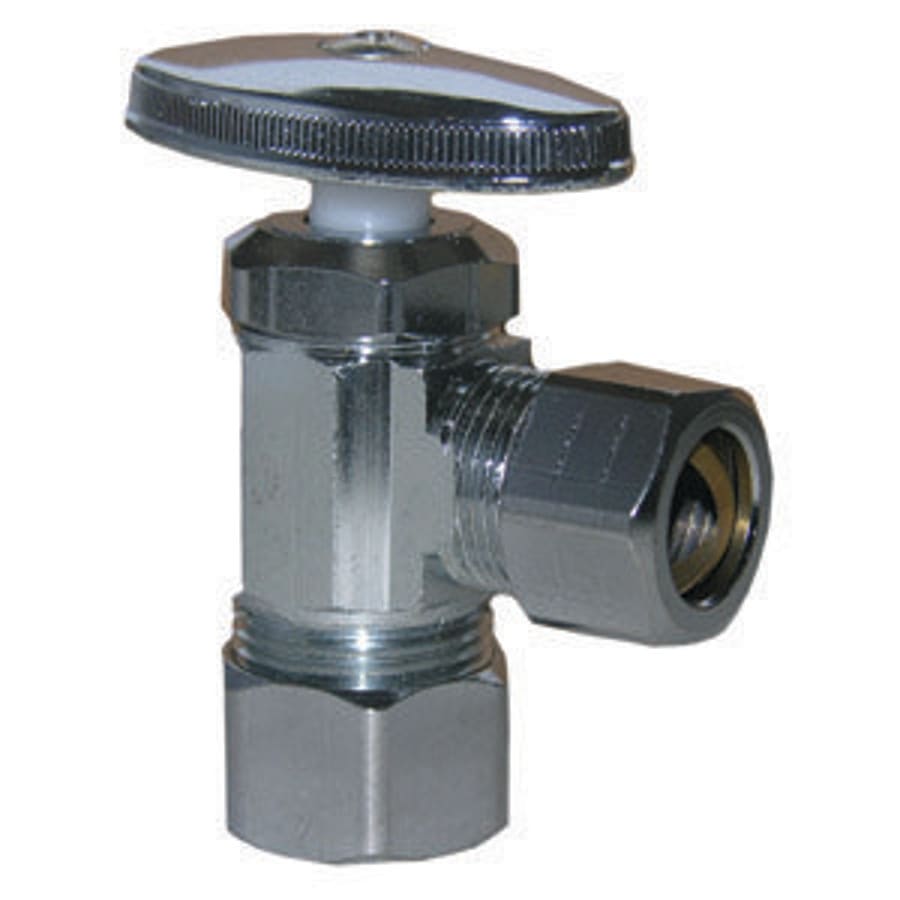 Multi Turn Angle Stop, 5/8 x 1/2 in, Comp, Chrome