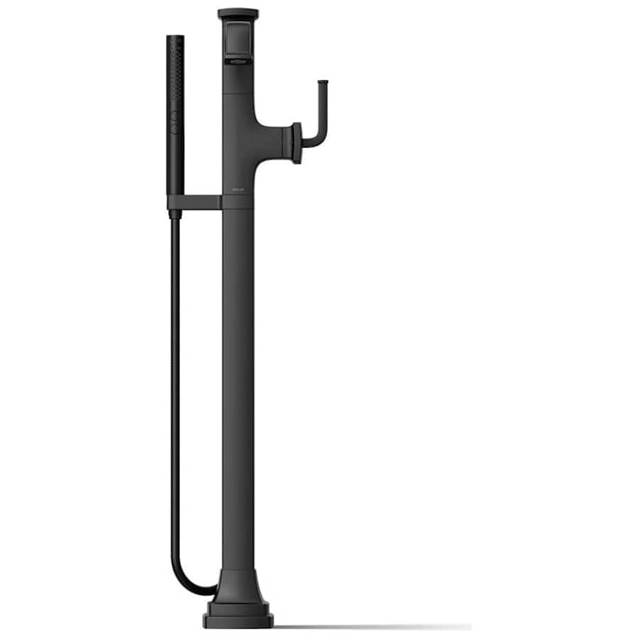 Riff Floor Mounted Tub Filler with Built-In Diverter - Includes Hand Shower