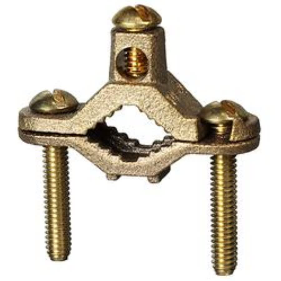 Bare Grounding Clamp, 10 to 2 AWG Conductor, Bronze