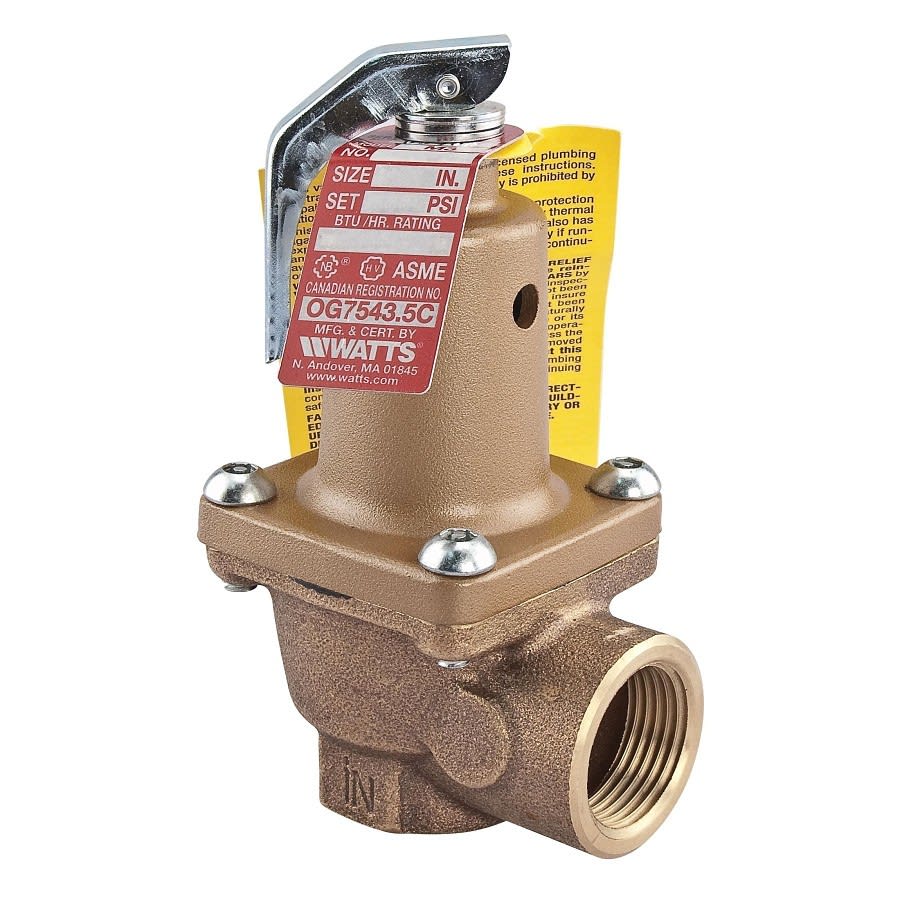 Pressure Relief Valve, 3/4 in, FNPT, Bronze