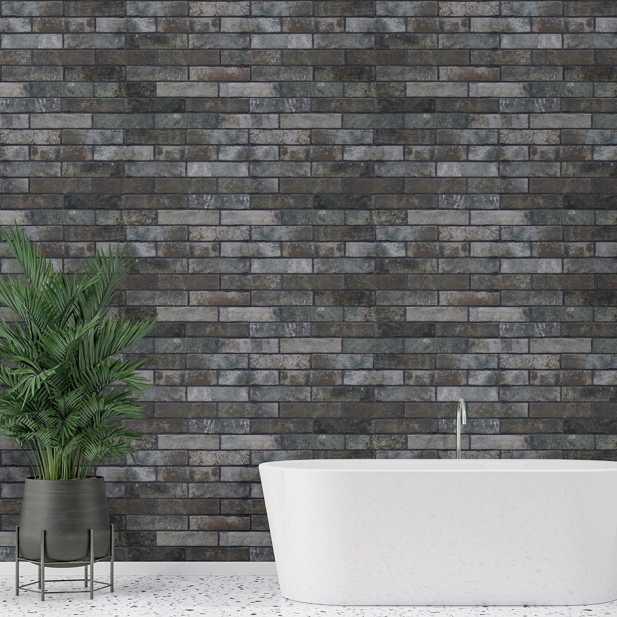 Brickstone Charcoal Brick Wall Tile