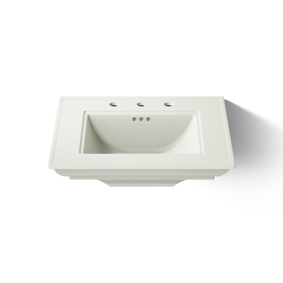 Memoirs Stately 24-1/2" Fireclay Pedestal Sink with Overflow and 3 Faucet Holes at 8" Centers