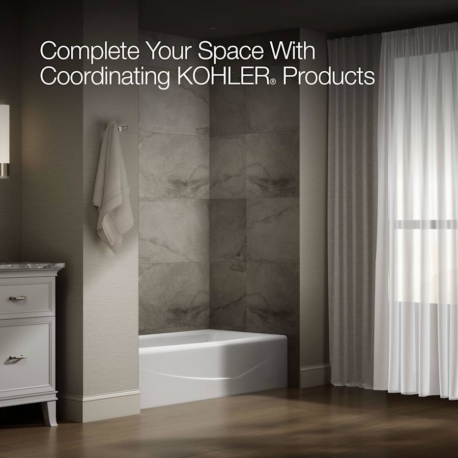 Villager Collection 60" Three Wall Alcove Cast Iron Three Wall Alcove Soaking Bath Tub with Left Hand Drain