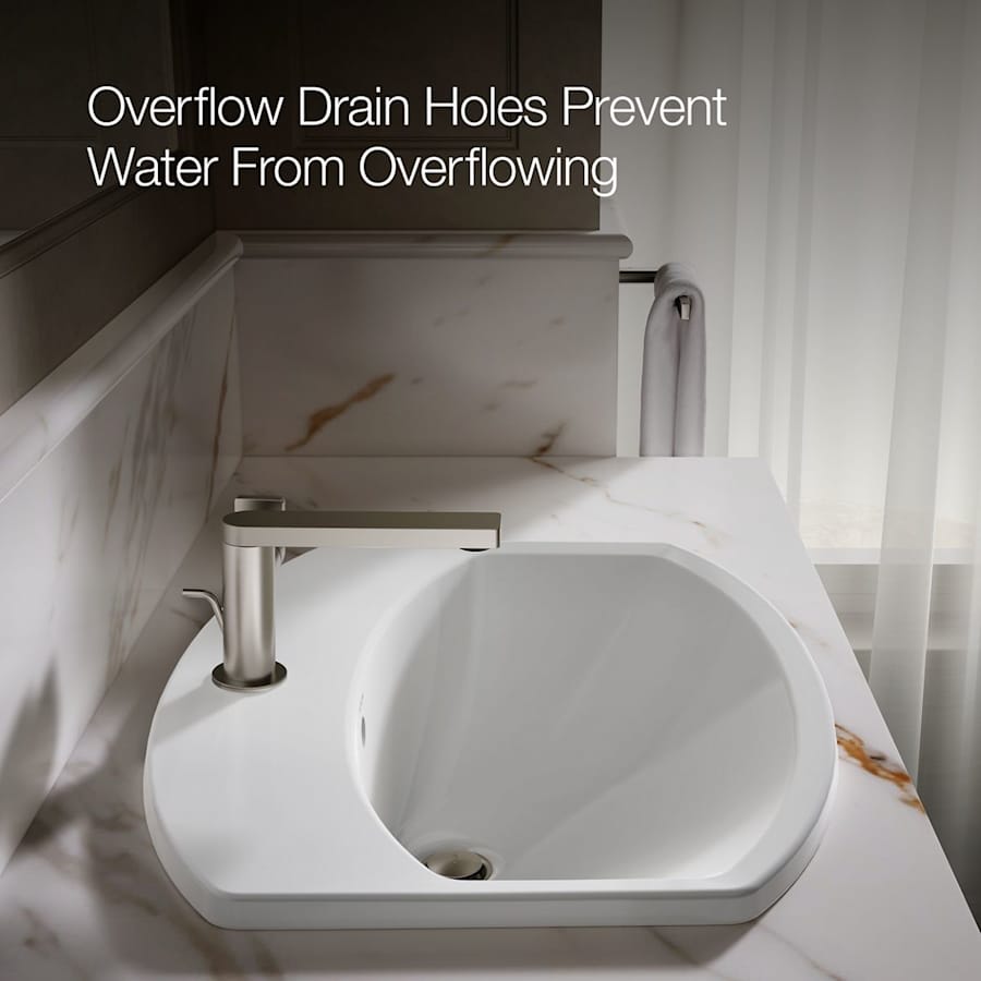 Cimarron 20-3/8" Drop In Bathroom Sink with 1 Hole Drilled and Overflow