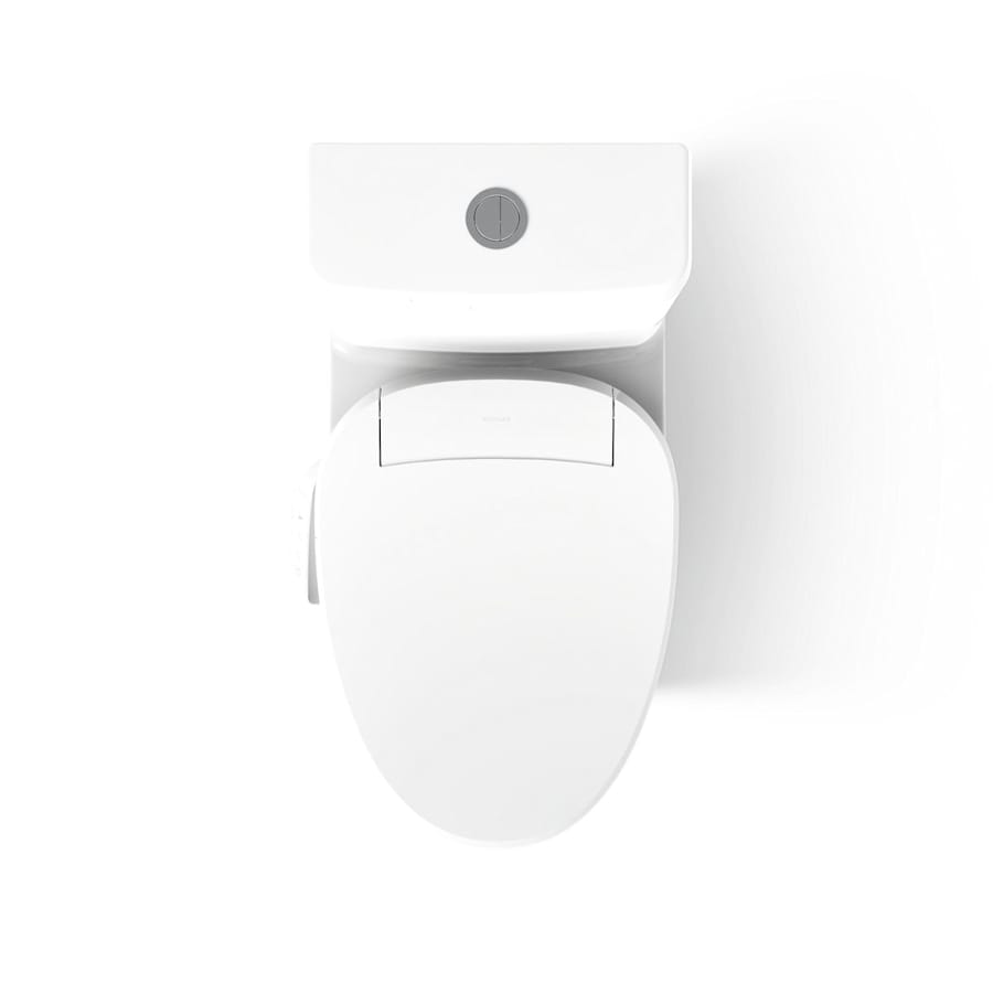 Reach 0.8 / 1.28 GPF Dual Flush One Piece Elongated Toilet with Actuator Flush - Less Seat