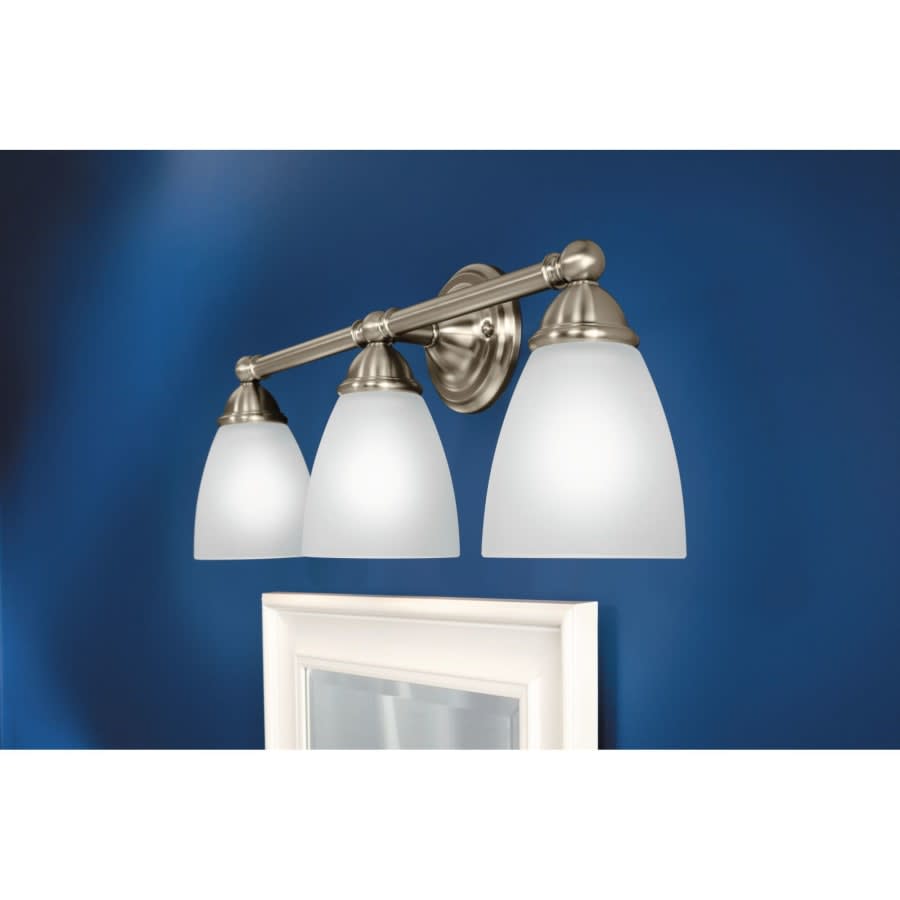 Brantford 26" Wide 3 Light Bathroom Vanity Light with Frosted Shades