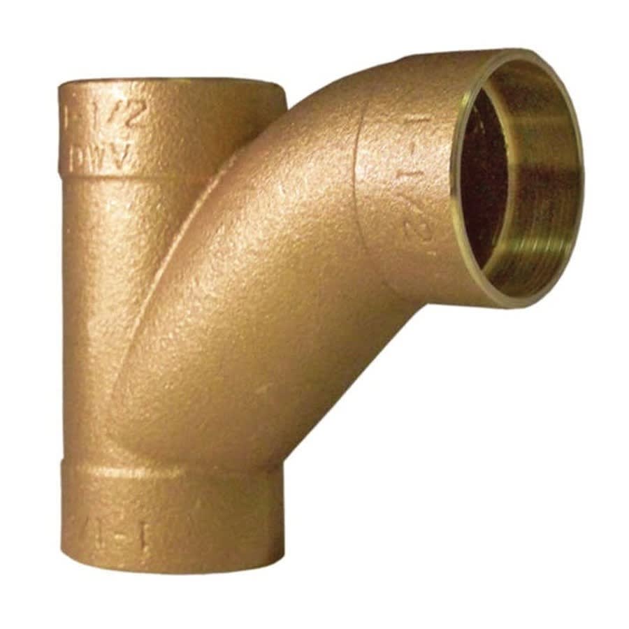 DWV Combination Wye and 45 deg Elbow, 2 x 1-1/2 x 1-1/2 in, C, Copper