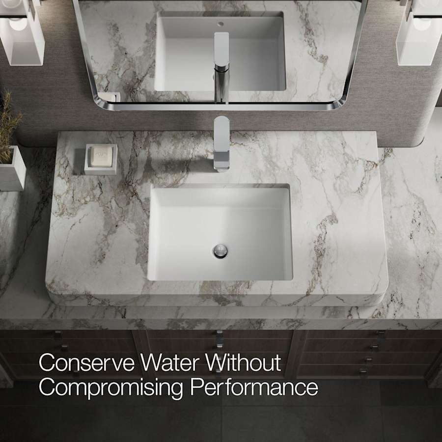 Parallel 0.5 GPM Single Hole Bathroom Faucet with Pop-Up Drain Assembly