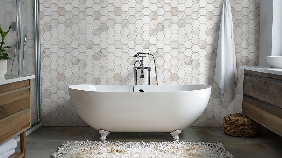 Arabescato Venato White 5" Hexagon Honed