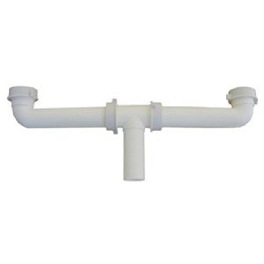 Continuous Waste, Center Outlet, 1-1/2 in, PVC, White
