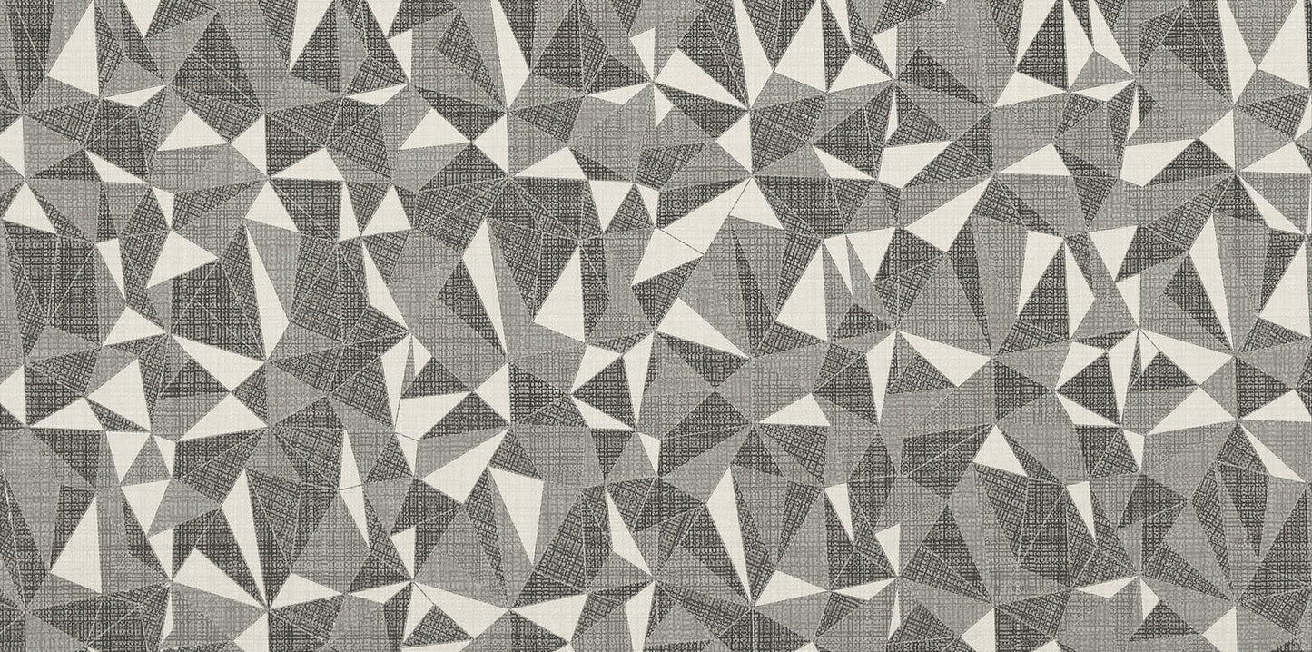 Fabric Art White Ash Prism Rectangle, Modern Kaleidoscope 12X24 Matte