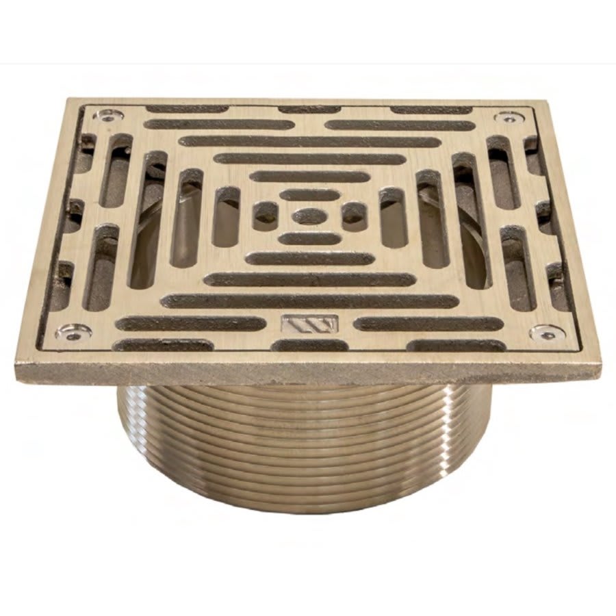 M6 Floor Drain Top, 6 in, Square, Nickel Bronze