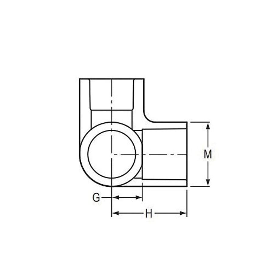 Side Outlet 90 deg Elbow, 1 in, Socket, SCH 40/STD, PVC